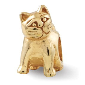 Gold Plated Cat Bead Charm hide-image