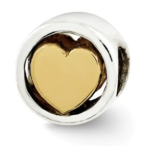 Gold Plated Heart Bead Charm hide-image