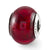 Red Italian Murano Glass Charm Bead in Sterling Silver