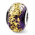 Dark Purple w/Gold Foil Ceramic Charm Bead in Sterling Silver