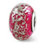 Dark Pink w/Platinum Foil Ceramic Charm Bead in Sterling Silver