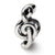 Treble Clef Charm Bead in Sterling Silver