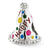 Enameled Happy Birthday Hat Charm Bead in Sterling Silver