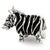 Enameled Zebra Charm Bead in Sterling Silver