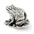 Frog on Lily Pad Charm Bead in Sterling Silver