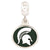 Michigan State University Collegiate Enameled Charm Dangle Bead in Sterling Silver