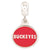Ohio State University Collegiate Enameled Charm Dangle Bead in Sterling Silver