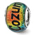 Cozumel Orange Dichroic Glass Charm Bead in Sterling Silver