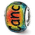 Cancun Orange Dichroic Glass Charm Bead in Sterling Silver