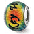 Key West Orange Dichroic Glass Charm Bead in Sterling Silver