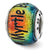 Myrtle Beach Orange Dichroic Glass Charm Bead in Sterling Silver