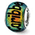 Caribbean Orange Dichroic Glass Charm Bead in Sterling Silver