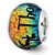 St Thomas Orange Dichroic Glass Charm Bead in Sterling Silver