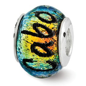 Sterling Silver Cabo Dichroic Glass Bead Charm hide-image