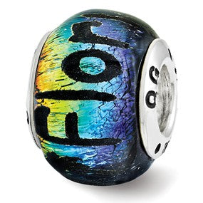 Sterling Silver Florida Dichroic Glass Bead Charm hide-image