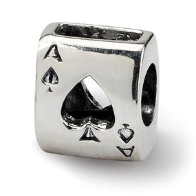 Sterling Silver Ace Card Bead Charm hide-image