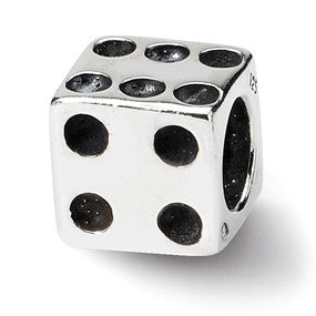 Sterling Silver Dice Bead Charm hide-image