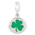 Notre Dame Clover Collegiate Enameled Charm Dangle Bead in Sterling Silver
