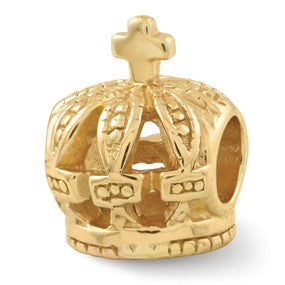 Gold Plated Crown Bead Charm hide-image