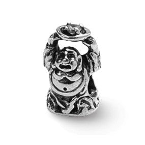 Sterling Silver CZ Buddha Bead Charm hide-image
