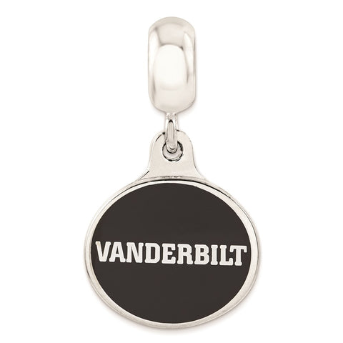 Sterling Silver Vanderbilt University Collegiate Enameled Dangle Bead