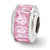 Pink CZ Charm Bead in Sterling Silver