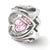 Pink CZ Heart Charm Bead in Sterling Silver