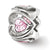 Sterling Silver Pink CZ Heart Bead Charm hide-image
