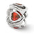 Sterling Silver Dark Red CZ Heart Bead Charm hide-image