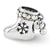 Swarovski Elements Christmas Stocking Charm Bead in Sterling Silver