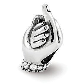 Sterling Silver Swarovski Elements Mother and Child Hands Bead Charm hide-image