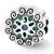 Blue/Green Swarovski Flower Charm Bead in Sterling Silver