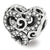 Swarovski Elements Filigree Heart Charm Bead in Sterling Silver