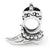 Swarovski Elements Cowgirl Boot Charm Bead in Sterling Silver