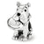 Dog With Flying Disc Charm Bead in Sterling Silver