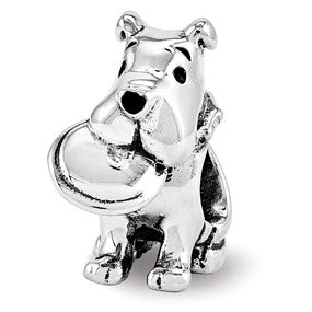 Sterling Silver Dog With Flying Disc Bead Charm hide-image