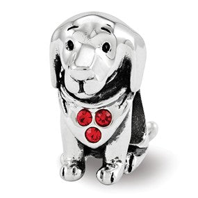 Sterling Silver Swarovski Elements Dog Bead Charm hide-image