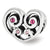 Pink Swarovski Elements Twin Heart Charm Bead in Sterling Silver