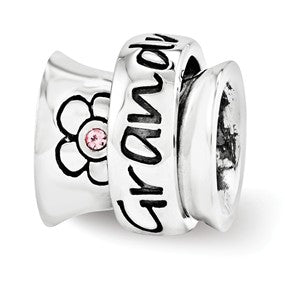 Sterling Silver Swarovski Grandmother Spinner Bead Charm hide-image