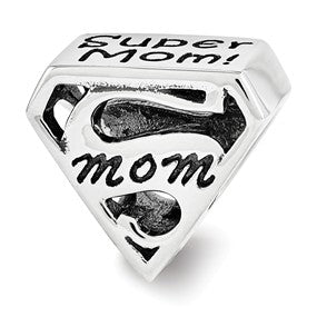 Sterling Silver Super Mom Bead Charm hide-image
