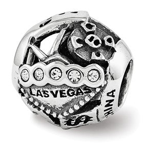 Sterling Silver Swarovski Las Vegas Collage Bead Charm hide-image