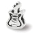 Guitar Charm Bead in Sterling Silver