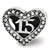 Swarovski Quinceanera Heart Charm Bead in Sterling Silver