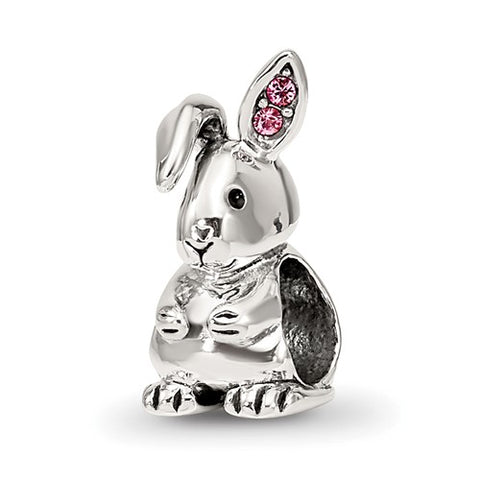 Swarovski Bunny Charm Bead in Sterling Silver