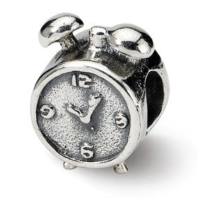 Sterling Silver Alarm Clock Bead Charm hide-image