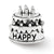 Birthday Cake Charm Bead in Sterling Silver