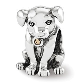Sterling Silver Lab Puppy Bead Charm hide-image