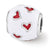 Sterling Silver Red & White Enamel Heart Bead Charm hide-image