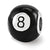 Sterling Silver Black Enamel 8-Ball Bead Charm hide-image