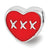 Sterling Silver Red Enamel LOVE & XXX Heart Bead Charm hide-image